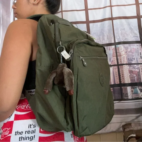 NWT Kipling 15” Laptop Backpack Jaded Green Tonal - Picture 4 of 10